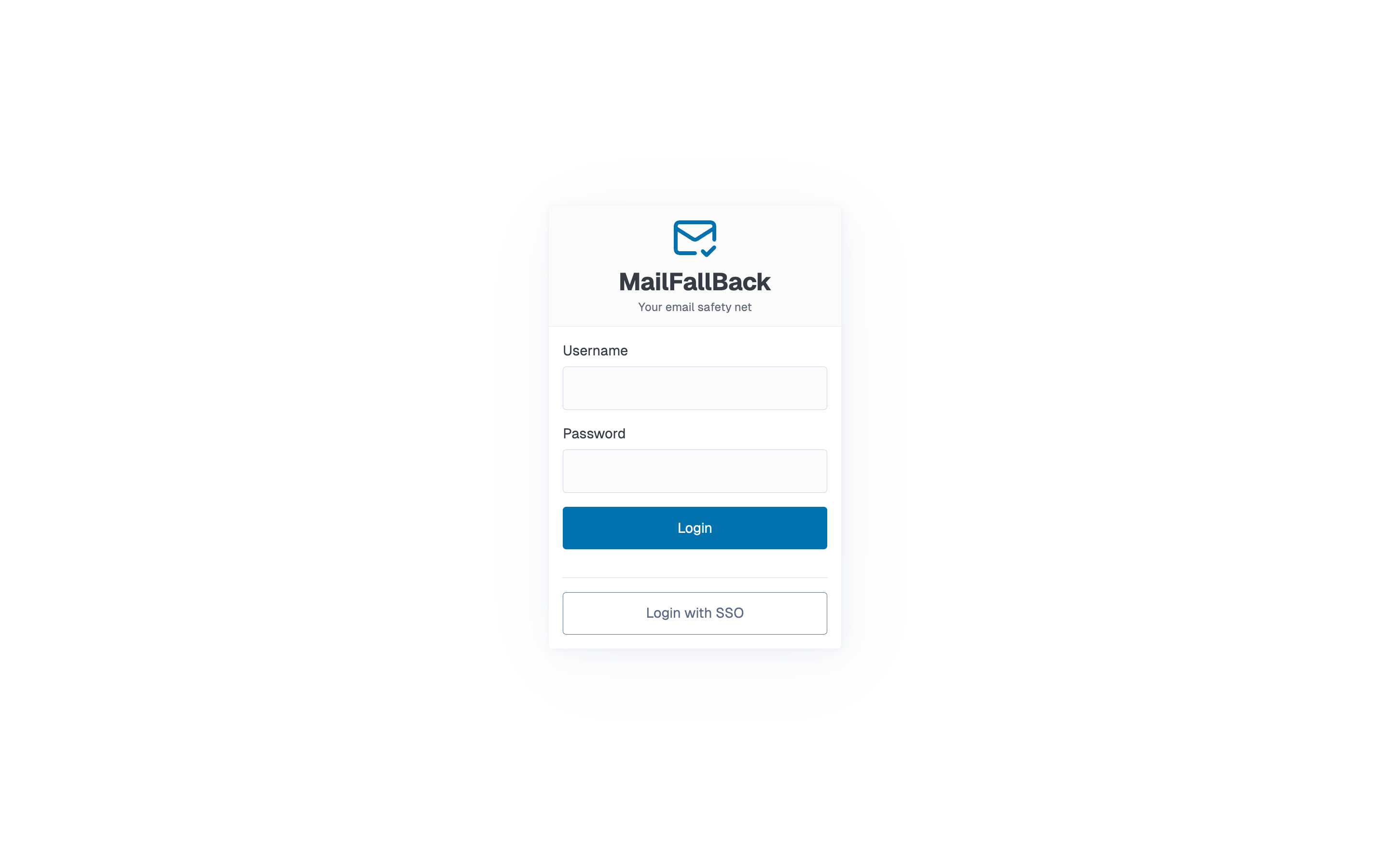 Login page
