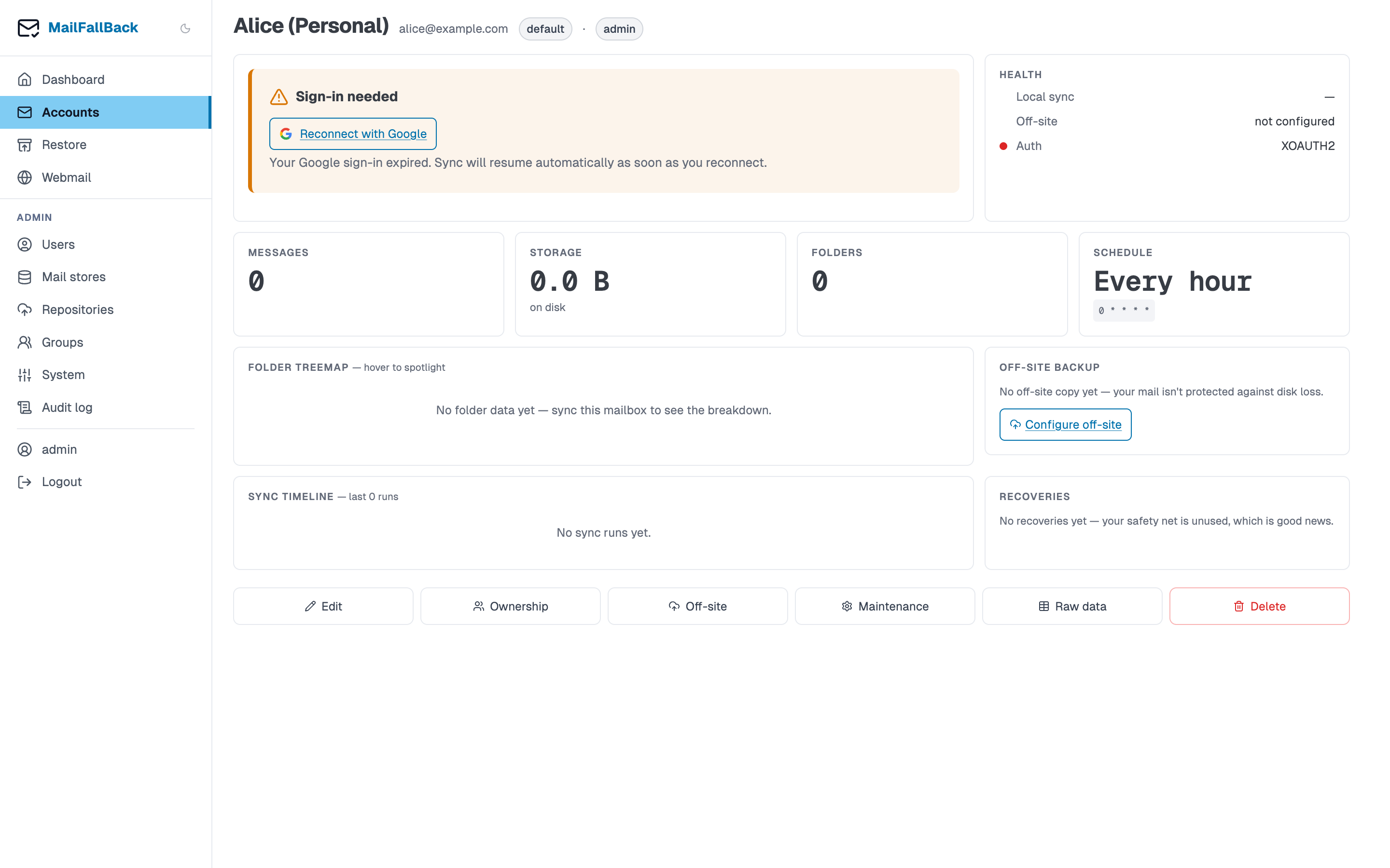 Account detail