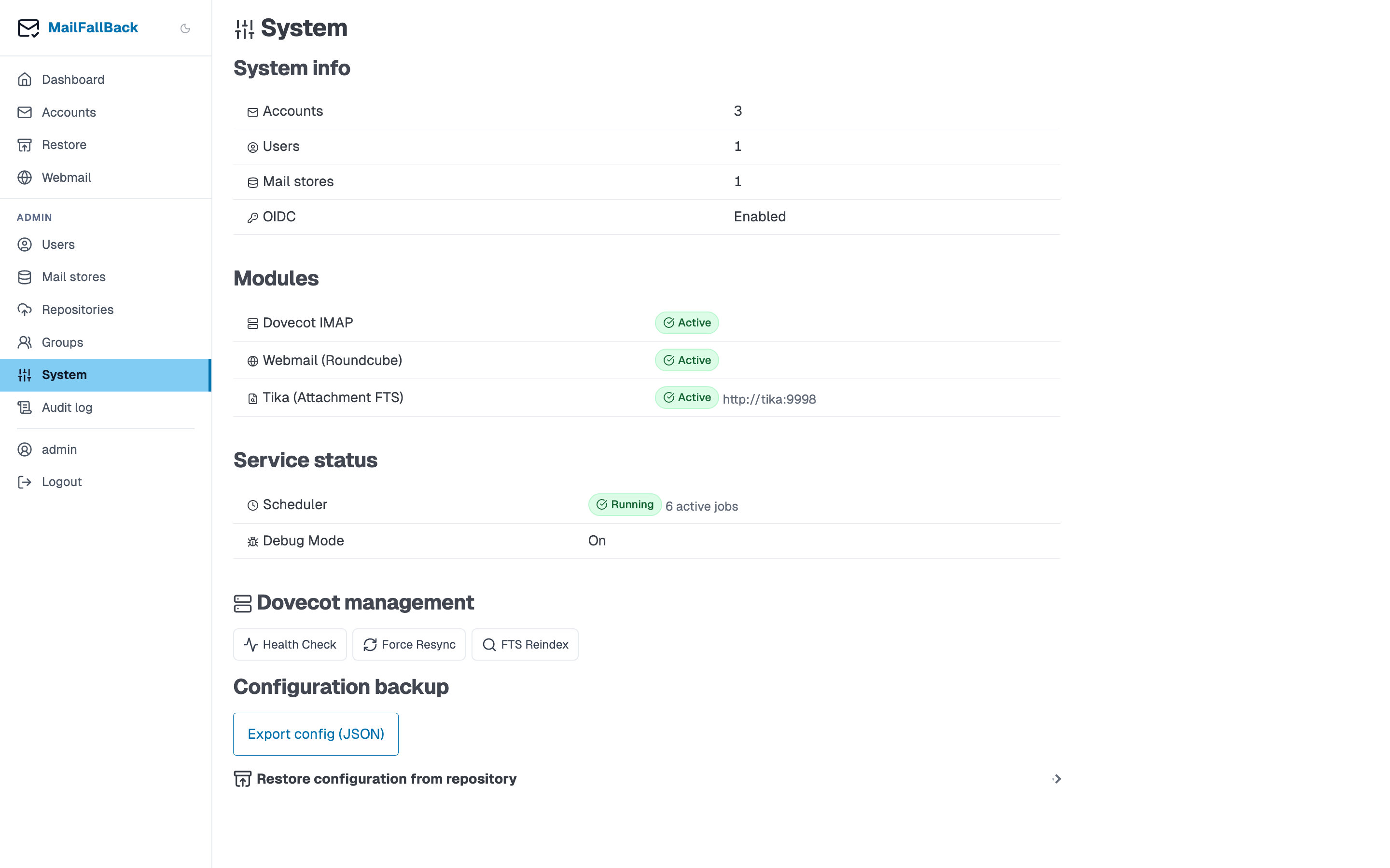System settings